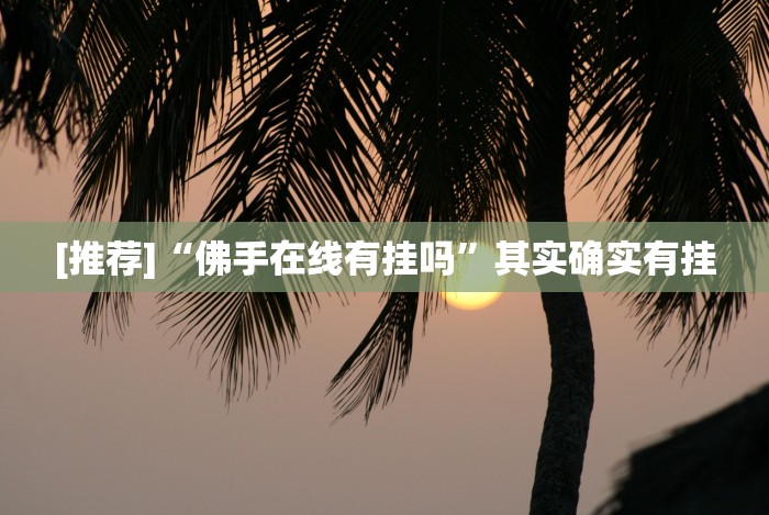 [推荐]“佛手在线有挂吗”其实确实有挂