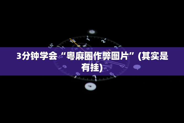 3分钟学会“粤麻圈作弊图片”(其实是有挂) 3分钟学会“粤麻圈作弊图片”(其实是有挂)