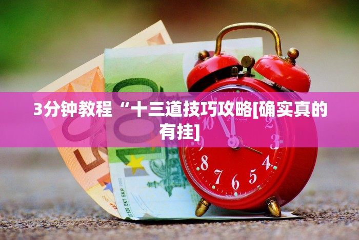 3分钟教程“十三道技巧攻略[确实真的有挂]
