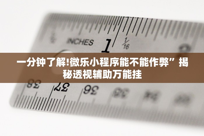 一分钟了解!微乐小程序能不能作弊”揭秘透视辅助万能挂