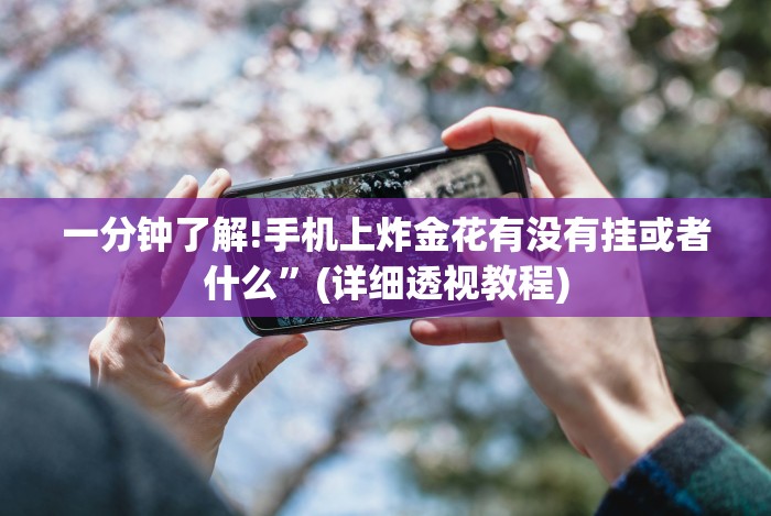 一分钟了解!手机上炸金花有没有挂或者什么”(详细透视教程)