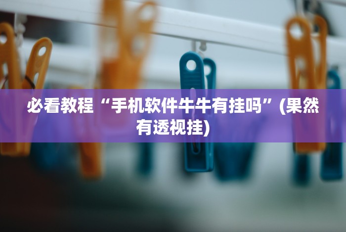 必看教程“手机软件牛牛有挂吗”(果然有透视挂)