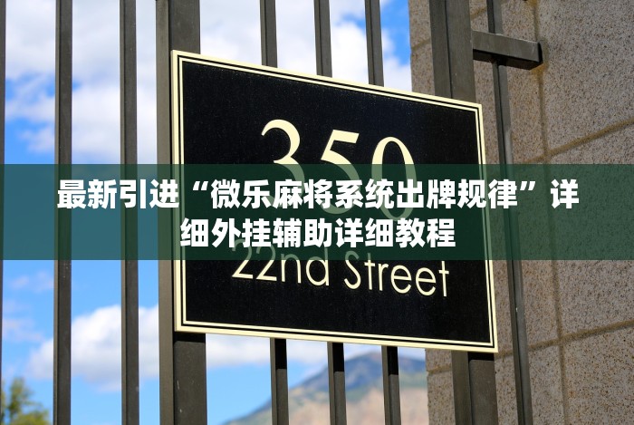 最新引进“微乐麻将系统出牌规律”详细外挂辅助详细教程