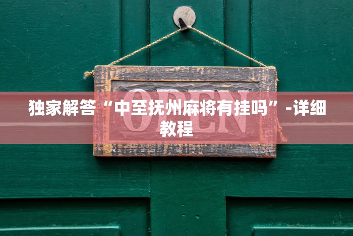 独家解答“中至抚州麻将有挂吗”-详细教程