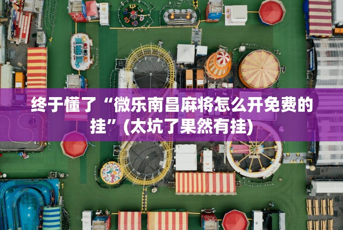 终于懂了“微乐南昌麻将怎么开免费的挂”(太坑了果然有挂)