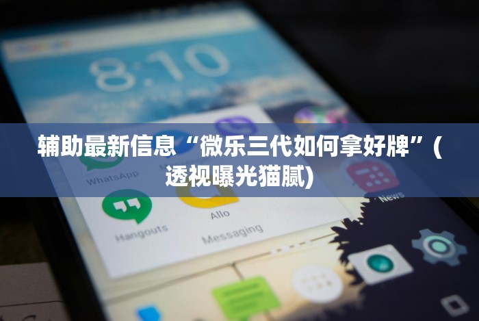 辅助最新信息“微乐三代如何拿好牌”(透视曝光猫腻)