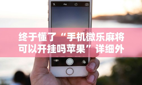 终于懂了“手机微乐麻将可以开挂吗苹果”详细外挂安装步骤